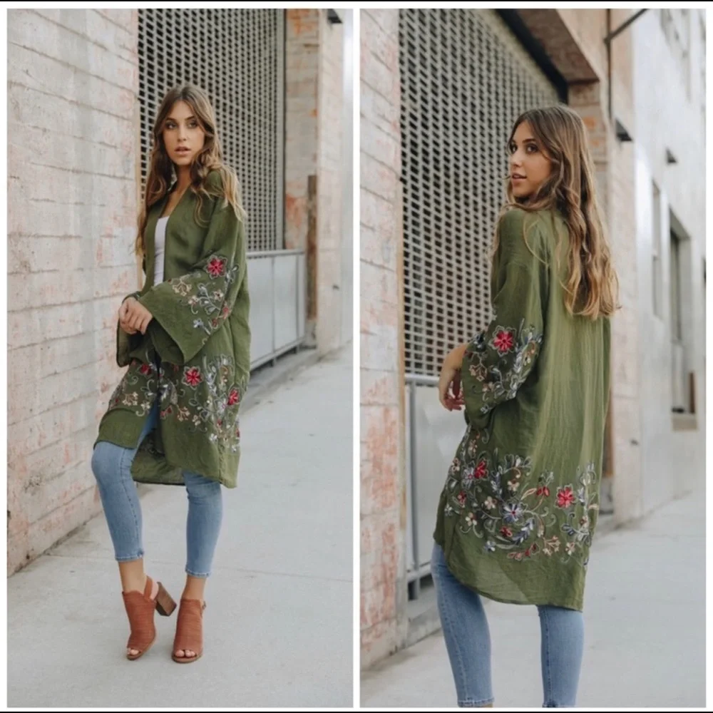 Floral Embroidered Kimono - Picture 5 of 8